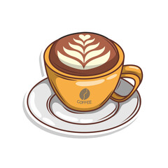 Coffee drink in cup illustration