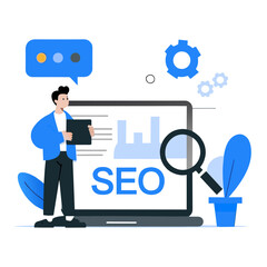 SEO concept vector illustration isolated on white background. 