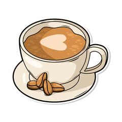 Coffee drink in cup illustration