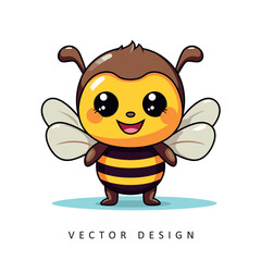 Obraz premium cute honey bee minimalist vector design isolated illustration