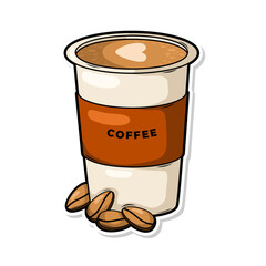 Coffee drink in cup illustration