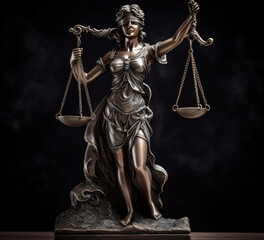 generated Illustration of powerful libra lady. Justice god. Symbol of rights