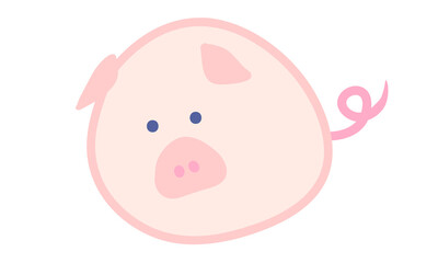 かわいい、物思いにふける豚のキャラクター