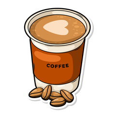 Coffee drink in cup illustration