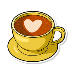 Coffee drink in cup illustration