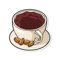 Coffee drink in cup illustration