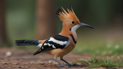 Wall Art Print, Bird Watching Resource, Educational Material - Eurasian Hoopoe