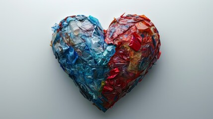 Plastic Heart signifying the environmental damage caused by plastic
