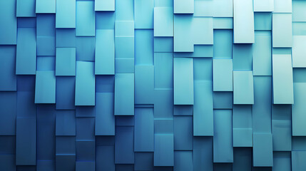 A high-definition photo of a modern artistic pattern, with expansive flat rectangles shaded in a gradient of cool blues, reminiscent of a peaceful morning sky