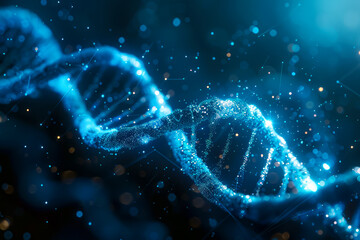 Code Fusion: Blue Wave Collides with DNA Strands in Black Frequency Interruption