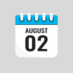 Icon page calendar day - 2 August
