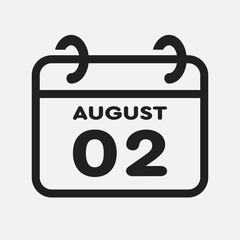 Icon page calendar day - 2 August