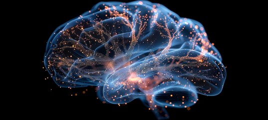 Enhanced brain x ray illustration revealing neural pathways for advanced neurology research