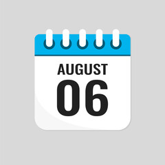 Icon page calendar day - 6 August