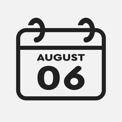 Icon page calendar day - 6 August