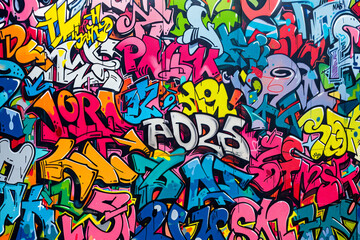 Vibrant Urban Graffiti Art Seamless Pattern Background: Capturing the Energy and Creativity of...