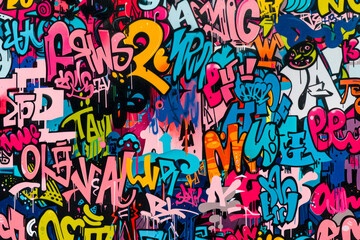 Vibrant Urban Graffiti Art Seamless Pattern: Street Culture and Contemporary Creativity