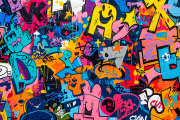 Vibrant Urban Graffiti Art: Seamless Pattern Background Inspired by Street Culture and Contemporary Art Movements