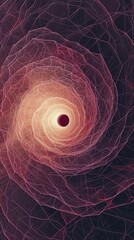 A multicolored singularity within a black hole, depicted against an abstract bright cosmic background in outer space