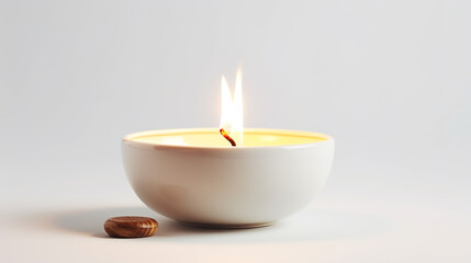 Obraz na płótnie Canvas Candlelight bowl isolated on a white background