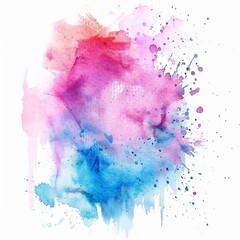 Watercolor abstract splash Color painting texture. White background. Beautiful and expressive example of abstract watercolor painting. It is sure to evoke a sense of joy and excitement in anyone who s