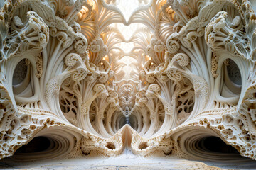 Organic Architectural Wonders: Intricate Symmetry, Complex Messiness, and Extremely Detailed Designs