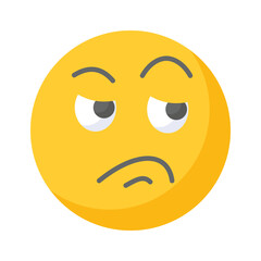 Pixel perfect icon of jealous emoji, isolated on white background