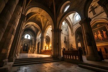 Fototapeta premium Interior of the cathedral of the holy sepulcher