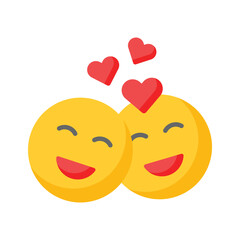 Romantic couple emoji vector design, ready for premium use