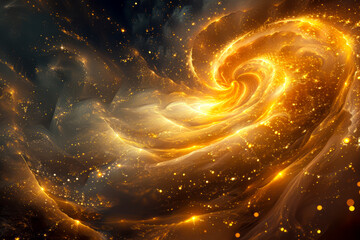 Obraz premium Golden Dust Swirls: Captivating Fractal Patterns in Stunning Images
