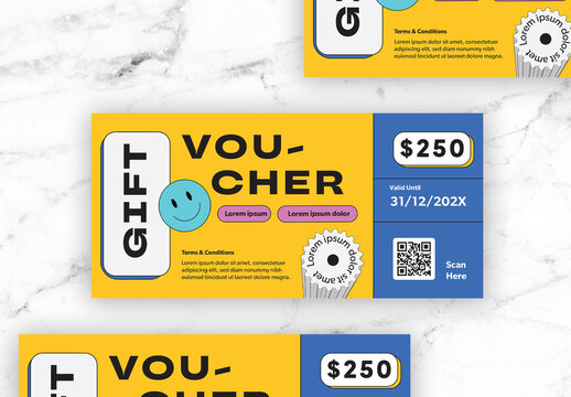 Yellow and Blue Gift Voucher