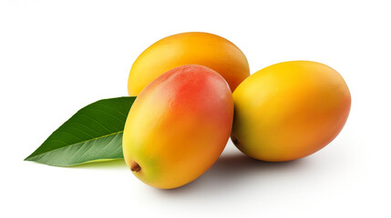 Close-up of a fresh mango isolated against a white background