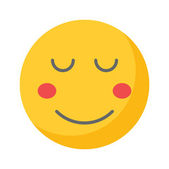 Calm face emoji icon, proud, cool expressions vector design