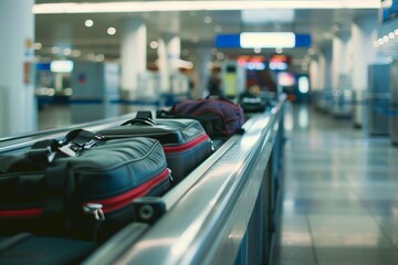 Empty luggage at the airport