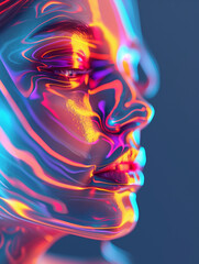 psychedelic fashion waves across a face