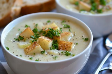 French soup made with leeks and potatoes