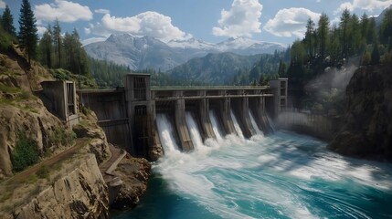 Harvesting Energy: The Majestic Hydroelectric Power Plant in Action