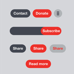 Modern web button set bright color