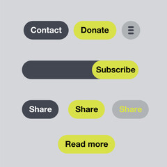 Modern web button set bright color