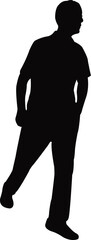 a man walking body silhouette vector