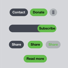 Modern web button set bright color