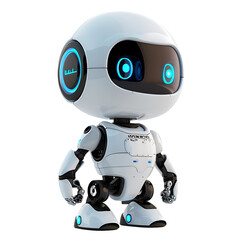 Cute ai robot chatbot on isolated transparent background