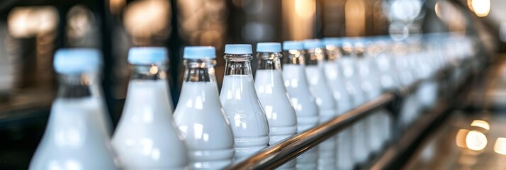 Efficient milk bottling line in a standard factory for streamlined production process