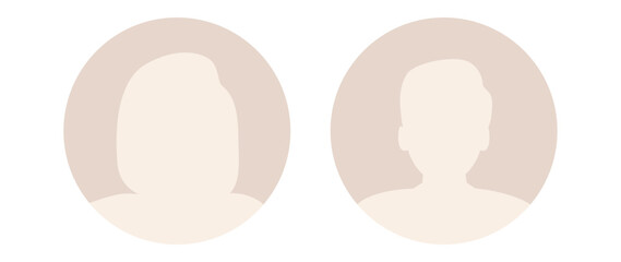 Vector flat illustration. Stylish pastel profile of a woman and a man. Avatar, user profile, person icon, silhouette, profile picture. Suitable for social network profiles, icons.