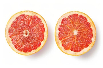 Half of a grapefruit isolated on white background with clipping path