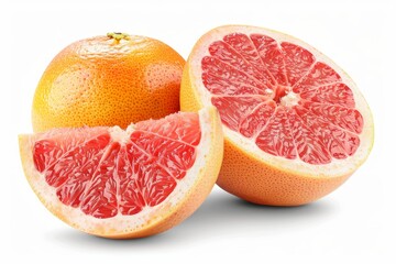 Half of a grapefruit isolated on white with clipping path