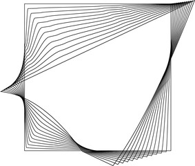 Square shape line warp effect. Technology element