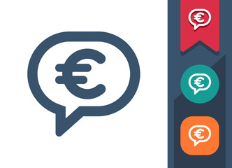 Chat Bubble Icon. Speech Bubble, Comment, Message, Money, Euro