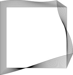 Square shape line warp effect. Technology element