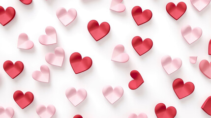 Adorable isolated hearts on a white background for Valentine's Day
